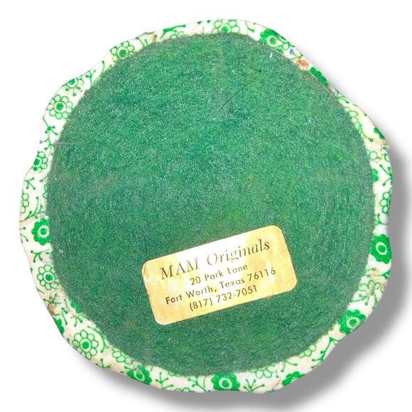 Vintage MAM Originals Patchwork Decoupage Chalkware Mushroom - Picture 4 of 4